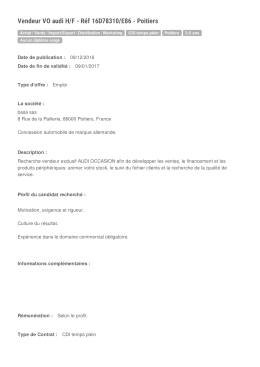 Offre Emploi - Stage - Departement de la Vienne | Emploi 86