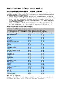 informations et horaires