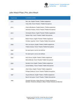 John Hirsch Prize | Prix John-Hirsch