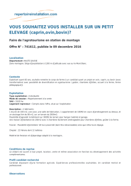 VOUS SOUHAITEZ VOUS INSTALLER SUR UN PETIT ELEVAGE