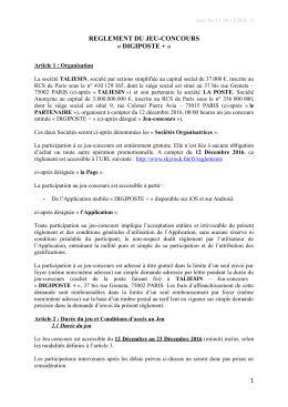 reglement du jeu-concours « digiposte +