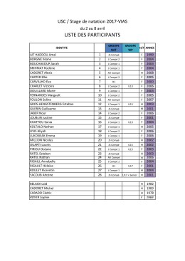 Participants stage natation 2017