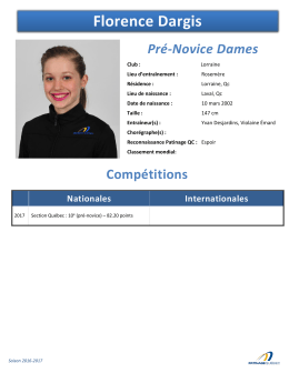 Dargis, Florence - Patinage Qu&eacute;bec