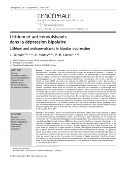 [Lithium and anticonvulsants in bipolar depression]. (PDF