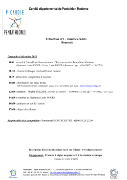 Programme - FF Pentathlon Moderne