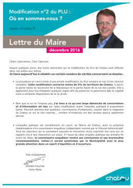 Lettre du Maire