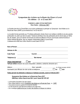 obtenir le formulaire d`inscription au SARF, édition 2017