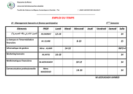 emploi du temps - Faculté des Sciences Juridiques, Economiques et