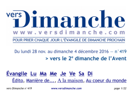 Vers dimanche - Notre Dame du Web