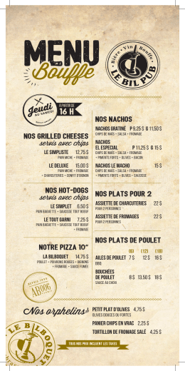 Menu Bouffe