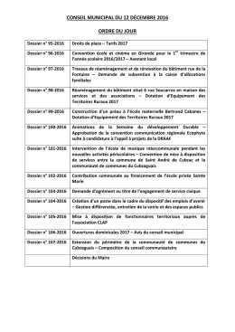 Ordre du jour - Mairie de Saint André de Cubzac