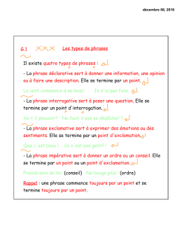 Les types de phrases G.1 Il existe quatre types de phrases :