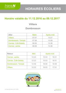 horaires &eacute;coliers