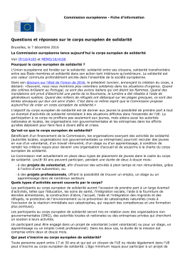 Questions et réponses sur le corps européen de solidarité