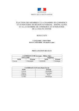 &eacute;lection des membres &agrave; la chambre de commerce et d`industrie de