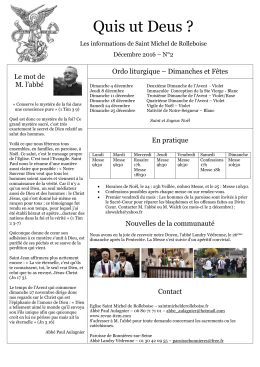 Feuille paroissiale de d&eacute;cembre 2016