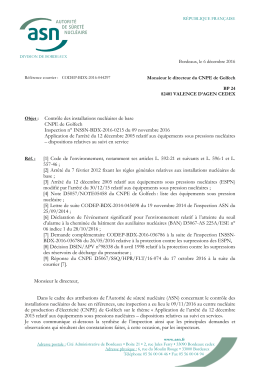 07/12/2016 Lettre de suite d`inspection Application de l`arrêté
