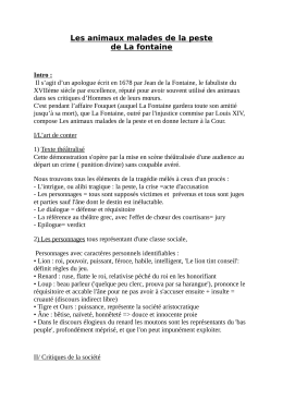 Les animaux malades de la peste