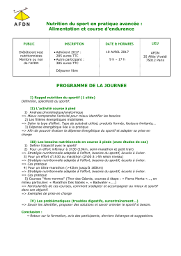 Nutrition du sport en pratique avanc&eacute;e : Alimentation et