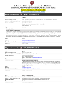 La F&eacute;d&eacute;ration Histoire Qu&eacute;bec vous pr&eacute;sente