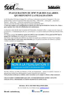 Inauguration du B787 par des salariés qui refuse