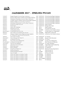 calendrier 2017 - Comité Régional de Cyclisme des Pays de la Loire