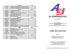 tarif de location