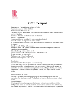 Offre d`emploi - R&eacute;seau Info &Eacute;ducation AMEQ en ligne