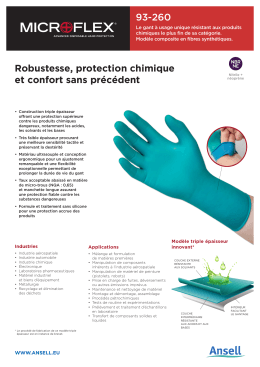 93-260 Robustesse, protection chimique et confort sans