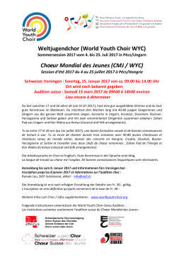 Weltjugendchor (World Youth Choir WYC) Choeur Mondial des