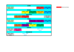 Planning des entraînements