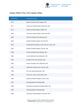 Healey Willan Prize | Prix Healey-Willan