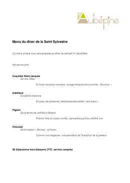 Menu du d&icirc;ner de la Saint Sylvestre