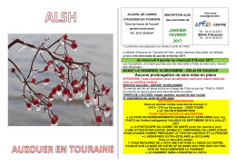 JANVIER FEVRIER 2017 Aucune prolongation ne sera mise en place