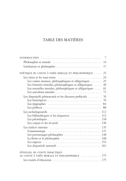 table des mati&egrave;res - Classiques Garnier