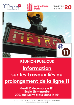 Réunion d`information Ligne 11 13.12.2016 - Mairie du 11e