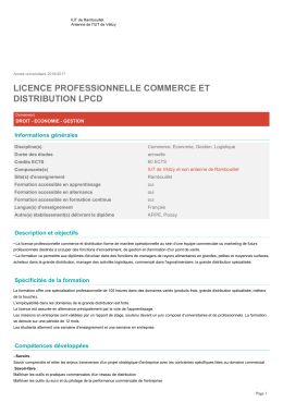 Licence professionnelle Commerce et distr