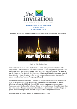 Décembre 2016 – L`Invitation Thème : Paris 8 décembre 2016