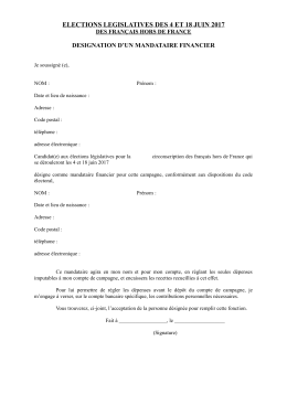 Formulaire de désignation et acceptation Français hors de France