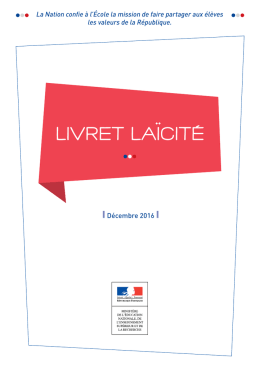 Livret laIcité - Ministère de l`éducation nationale