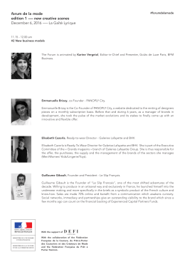 forum de la mode edition 1 - F&eacute;d&eacute;ration Fran&ccedil;aise de la Couture du