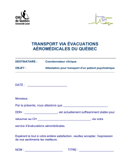 attestation de retour du patient psychiatrique via EVAQ