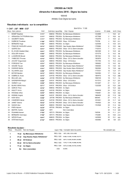 CROSS de l`ACD dimanche 4 décembre 2016