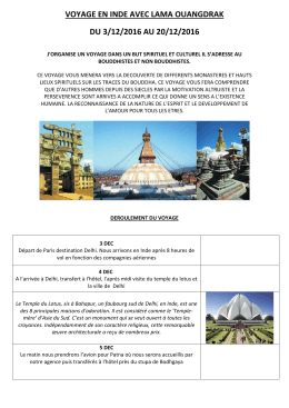 VOYAGE EN INDE AVEC LAMA OUANGDRAK DU 3/12/2016 AU 20