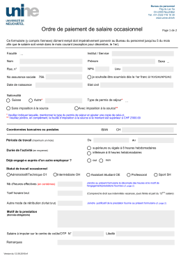 Ordre de paiement de salaire occasionnel