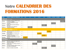 calendrier de formations