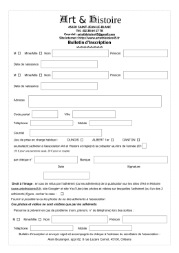 Bulletin d`Inscription