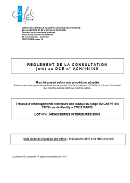 r&egrave;glement de la consultation - Le site des march&eacute;s publics