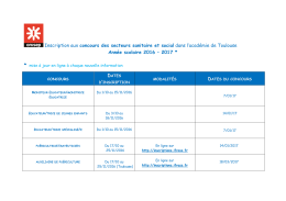 Inscription aux concours des secteurs sanitaire et social