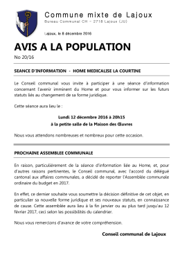 avis a la population
